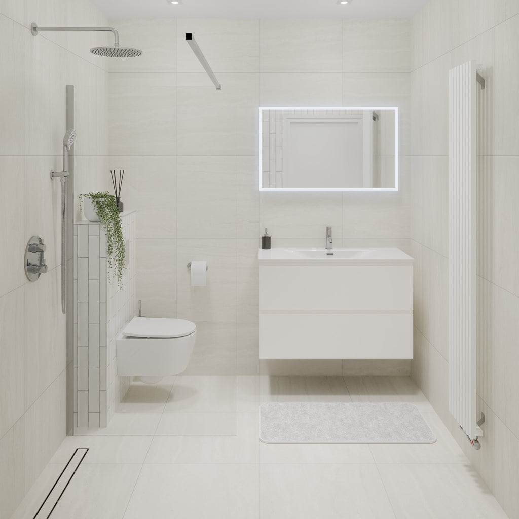 vanrosstucwerken Modern Wall-Mounted Bathroom Vanity with Sink