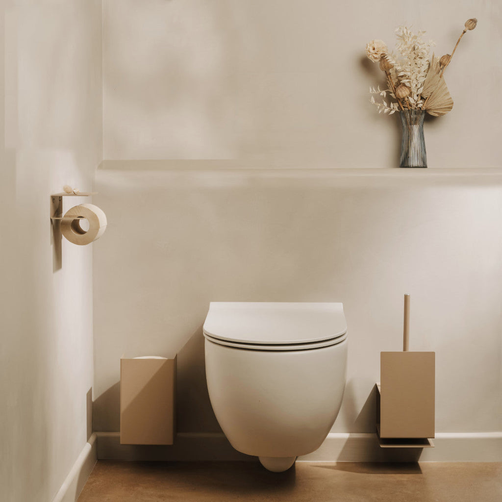 vanrosstucwerken Wall-Mounted Toilet Paper Holder with Shelf